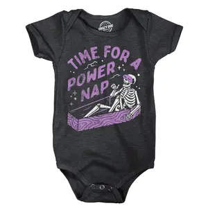 Time for A Power Nap Baby Bodysuit Funny Sarcastic Halloween Graphic Novelty Jumper For Infants Funny Baby Onesies Halloween Clothes for Baby Novelty Onesie Black -