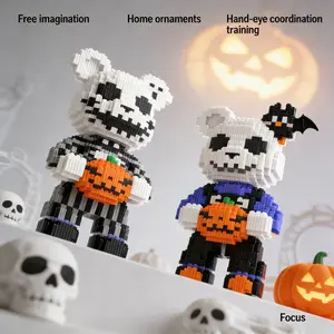 Halloween Pumpkin Bear Series Creative Building Blocks Model, 1688pcs, Original Authentic, New 2026 Design, Gift Idea, DIY Decor