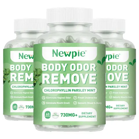 Chlorophyll Body Deodorizing Supplement - Internal Deodorant Pills for Women & Men, Whole Body Odor Eliminator Capsules, 60 Count