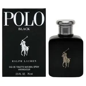 Ralph Lauren Polo Black Eau De Toilette Spray for Men - 2.5 oz Spray Bottle, 2.5 Fl Oz, Includes Sandalwood