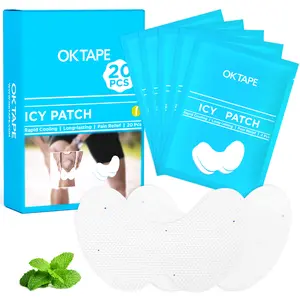 OK TAPE Cooling Patch for Knee Pain & Sprain, 20 Count Soft Gel Patch with Menthol and Hydrogel Tech, Instant Relief from Discomfort, 5.5in x 3.5in