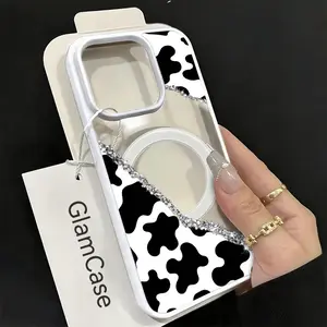 Cow Print Torn Edge Phone Case， Trendy Grunge Style for iPhone 17 16 15 14 13 12 11 Plus Pro Max Gift.A17