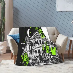 Halloween The Haunted Mansion themed blanket, warm and comfortable living room blanket, office blanket, sofa decoration, all-season travel blanket, multi-purpose gift blanket - home decor accessory