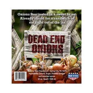 Dead End Onions are a special blend of sweet onions and spices to achieve that awesome pickle flavor