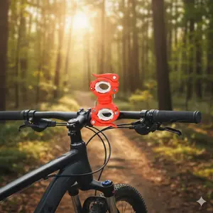 Adjustable Bike Flashlight Mount, Universal Anti-Shake Quick-Release Light Holder for Mountain Road Motorcycle Bikes. Multi-Angle Outdoor Riding Safety Clip, Portable Anti-Slip Stable Metal Fixing Gear for Cycling Accessories.