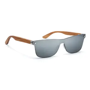 Static Silver Handcrafted Eco-Friendly Bamboo Wood Polarized Sunglasses with UV400 Protection