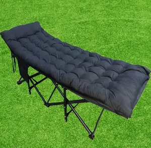 Camping Cot, Folding Camping Cot Bed for Adults Sleeping 600D Double Layer Oxford Portable Folding Outdoor Cots for Camping W/Soft Pad Carry Bag for Home Office Nap Beach Travel, Grey