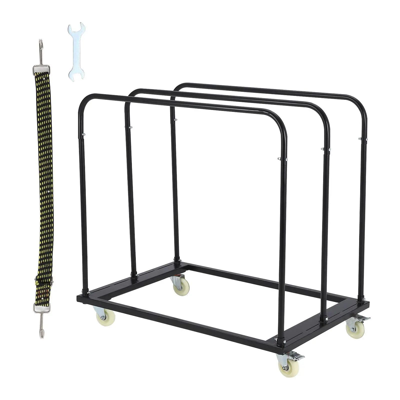GARVEE Heavy-Duty Steel Panel Cart with 5” Smooth PU Wheels, 1800 LB Capacity Drywall Dolly for Sheetrock, Lumber
