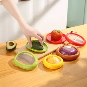 4-Piece Fruit Vegetable Storage Box Set, Stackable Refrigerator Organizer, Reusable Freshness Keeper for Kitchen Food Preservation