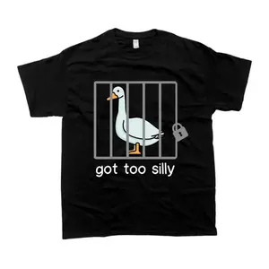 Women's Comfy Streetwear Short-Sleeve Silly Goose "Got Too Silly" Unisex T-Shirt - Perfect Fit Gift for Him or Her