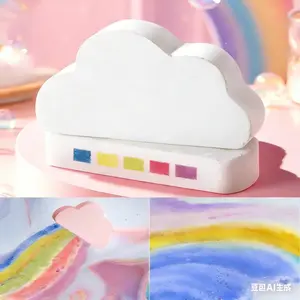 Rainbow Bath Bombs for Kids, Handmade 3Pcs Kid Bath Bombs Gift Set, Easter BasketStuffers for Kids Girls Bubble Bath