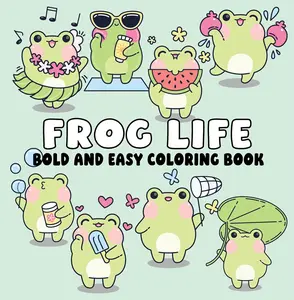 Frog Life Bold and Easy Coloring Book (Paperback)