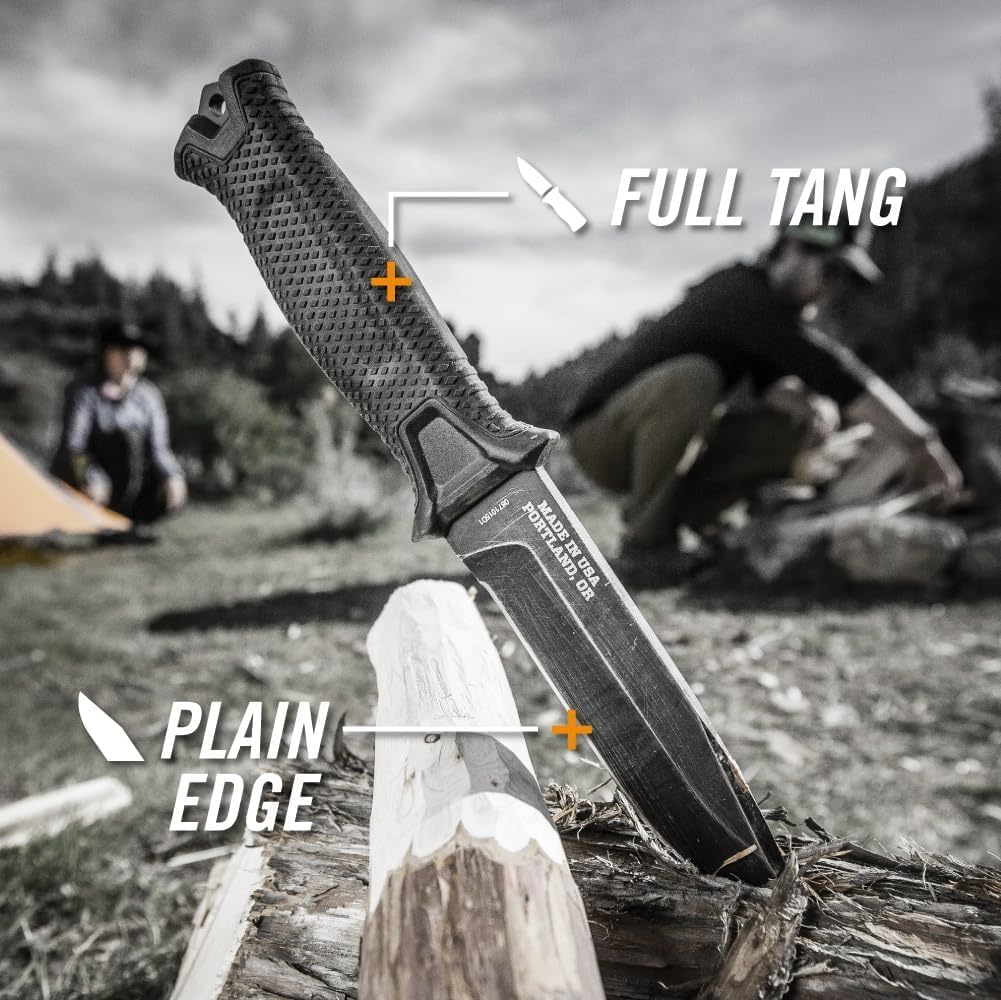 Gerber Gear StrongArm Knife - Fixed Blade - Tactical Knife for Survival Gear - Full Tang, 420HC Steel Blade - Camping Survival Knife - Made in USA - Plain edge, Coyote Brown