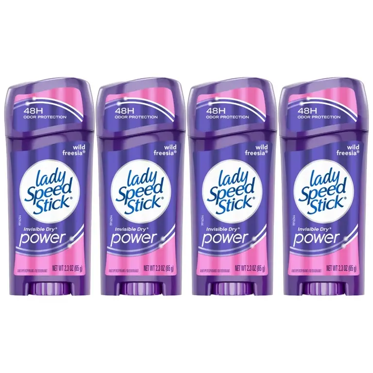 Lady Speed Stick Invisible Dry Antiperspirant & Deodorant Wild Freesia 2.3Oz 4 Pack 48H Odor Protection