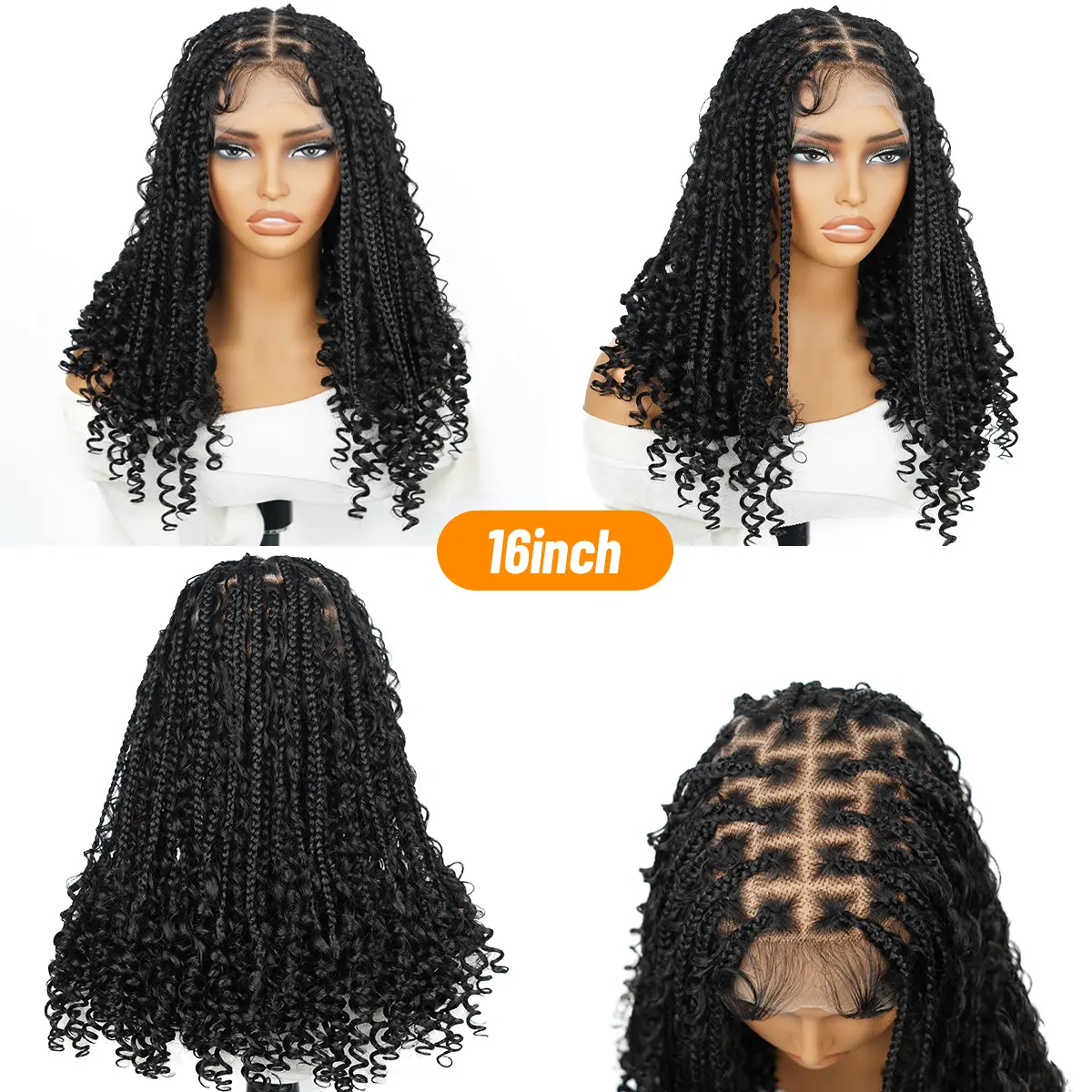 SuperNova 16 Inch Full Lace Bohemian Box Braided Wigs – Luxurious Synthetic Fiber Beauty #SummerVibes