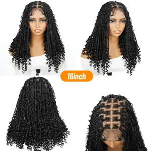 SuperNova 16 Inch Full Lace Bohemian Box Braided Wigs – Luxurious Synthetic Fiber Beauty FallFreshness