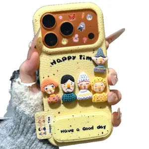 Cute Iphone17 Phone Case with 3D Decoration, Flip Cover Mirror, Stand Design, Fun and Adorable Style, Perfect for Daily Use