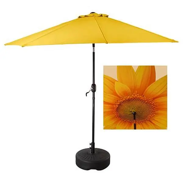 Improvements 9' Double-Layer Printed Patio Umbrella with Base