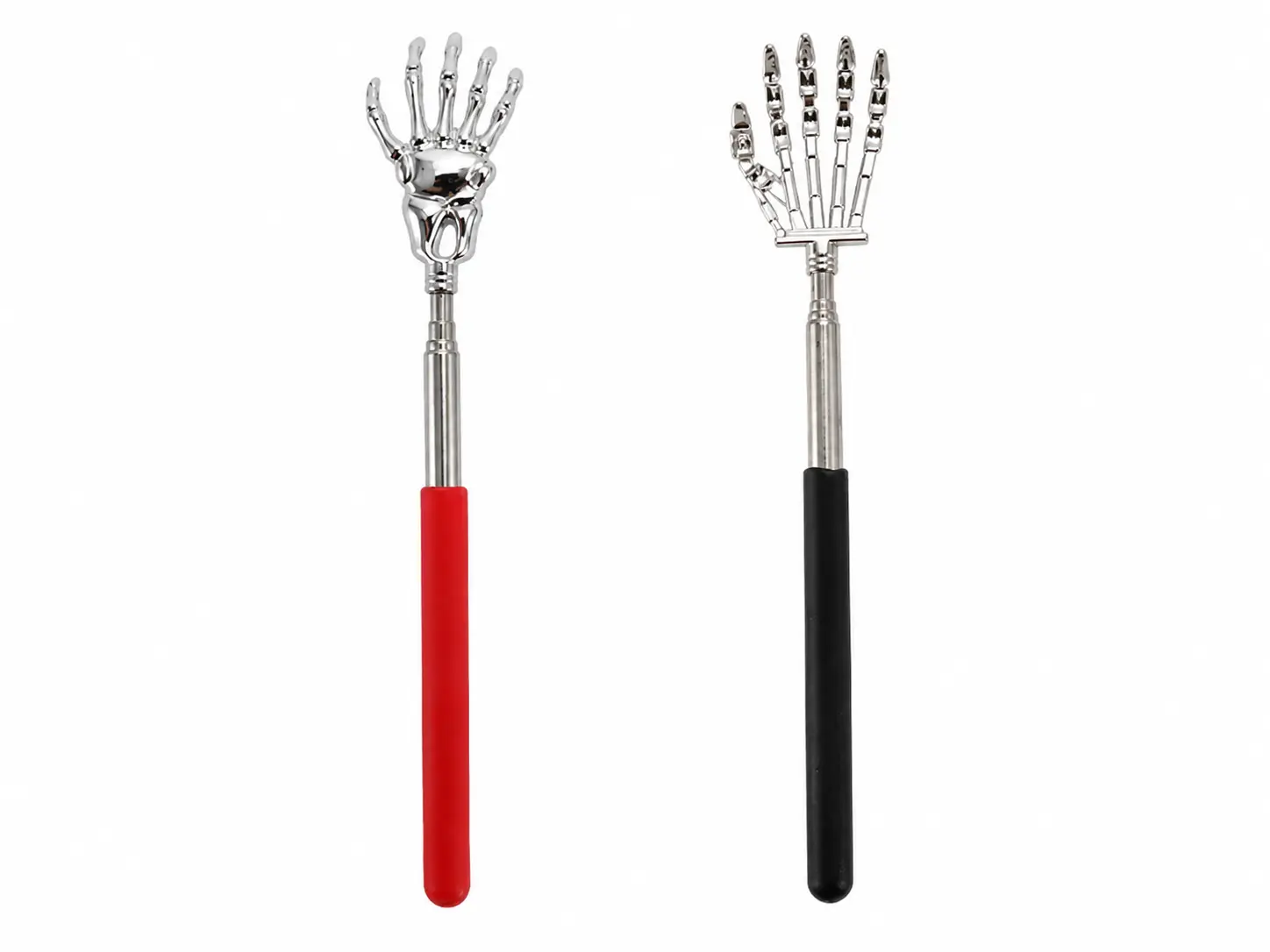 2-Pack Rust Resistant Stainless Steel Extendable Back Scratcher Stick, Portable Handheld Massager with Telescopic Handle, Unscented Skincare Tool for Body Care