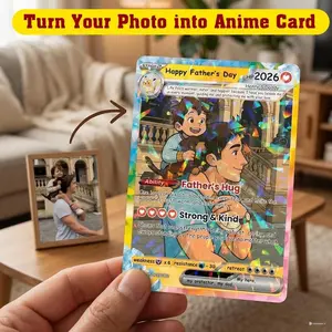 Personalized Father's Day PKM Card, Custom Dad Photo Trading Card, Gift for Dad, Birthday Gift for Him, Wedding Anniversary Gift, New Dad Gift