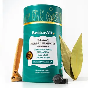 BetterAlt Sugar Free 34-in-1 Immunity Gummies | Digestive Support Supplement | Natural Vitamin C | Ashwagandha, Cinnamon, Bay Leaf | Sugar-free | 30N