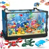 TOKMOC Decorative Fish Tank Building Block Set - 788 Pieces, Lighting Aquarium with Coral, Sea Life (Jellyfish, Dolphin, Turtle, Crab), Creative Play STEM Project, Gift for 12+ Stress Relief Fans, Home Decoration,66003