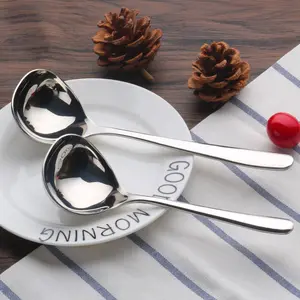 Extra-Thick Stainless Steel Small Soup Spoon — Multi-functional Sauce Ladle and Porridge Scoop