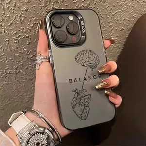Heart Brain Pattern Shockproof Phone Case for iPhone 15 Series, Unique Design Protective Cover, Ideal Gift for Family & Girlfriend, Accessories