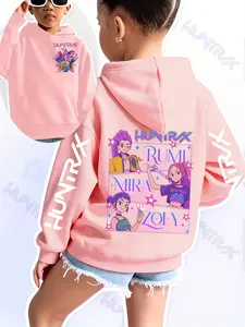 Children Kpop Demon Hunters Korean Series Hoodie, Graphic Hoodies, Spring & Fall Fashion Comfortable Cartoon Print Sweatshirt, Christmas Gift, Casual Wear