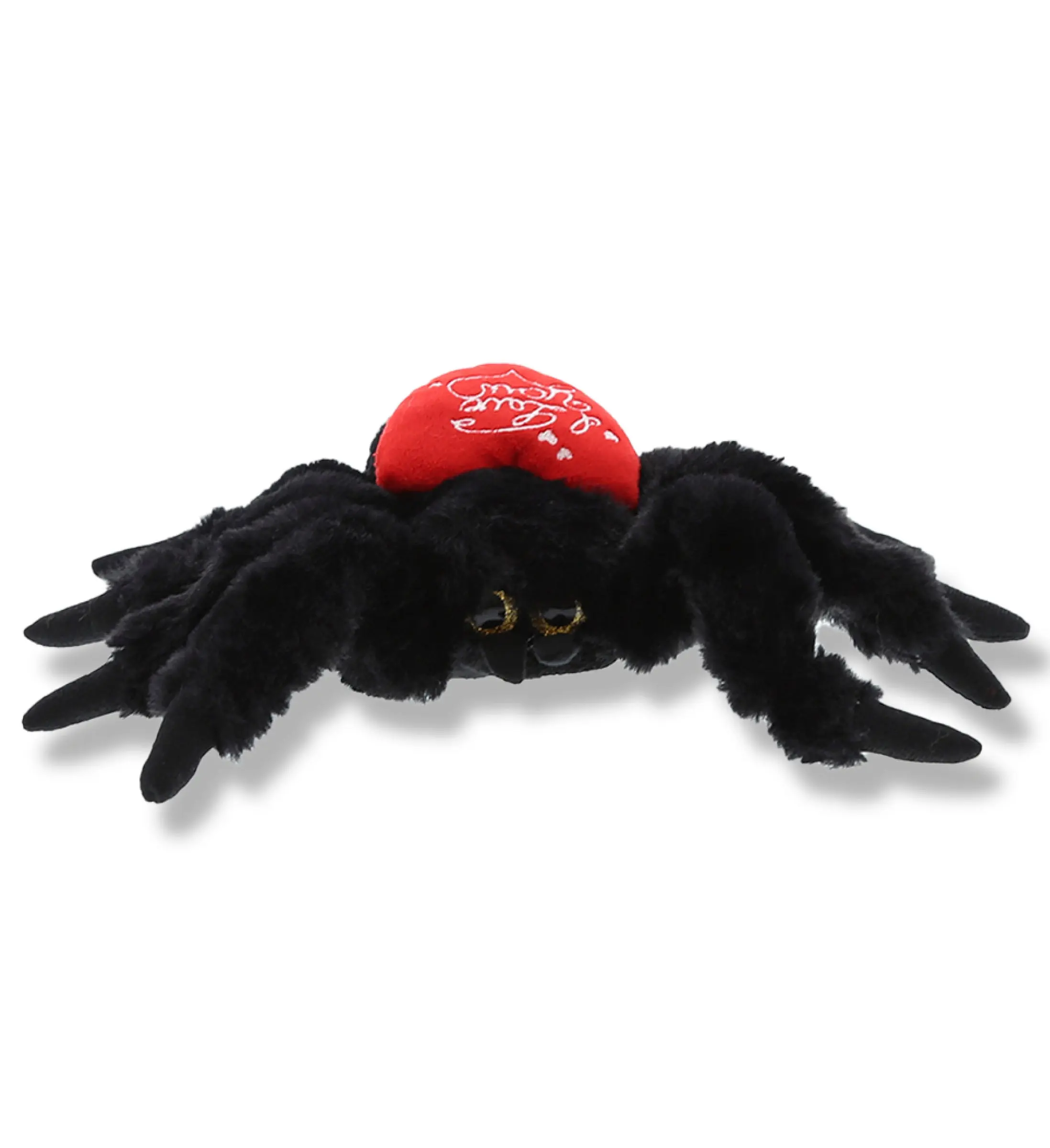 PLUSH I LOVE YOU RED HEART - SUPER SOFT PLUSH - BLACK SPIDER