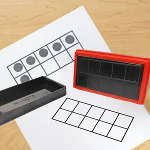 Learning Resources Ten-Frame Grid Stamps, Classroom Math Visual Postage Stamps, Grid Designs Educational Teaching Tools for Students & Teachers, Office Supplies