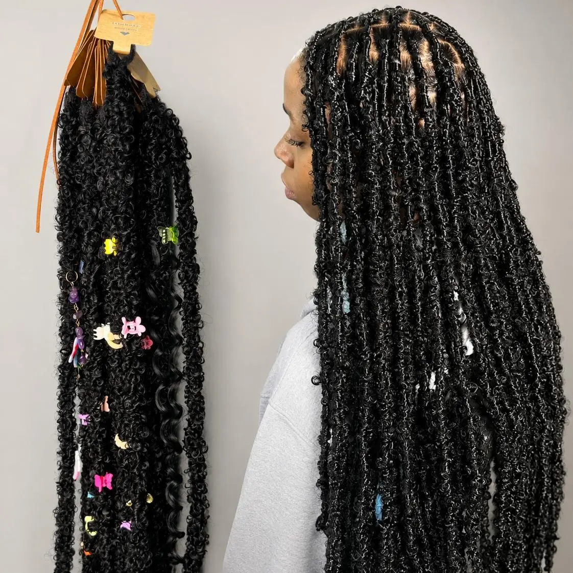 24 Inch Butterfly Locs Crochet Hair, 62 Pre-Looped Boho Synthetic Hairpieces, Weightless DIY Extensions for Women, Distressed Protective Style with Free Golden Cuffs, Crochet Synthetic Hair, Synthetic Soft Hairpieces