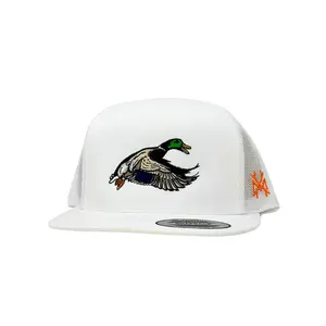 Embroidered Mallard Duck Hat White Foam Trucker Cap Embroidered Hat Unisex Hat