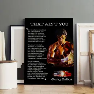 Rocky Motivational QuotePoster Photo Canvas Frameless Cover Poster Artwork Canvas Wall Art Room Decoration Hanging Chart Printing Canvas Printing Room Aesthetics