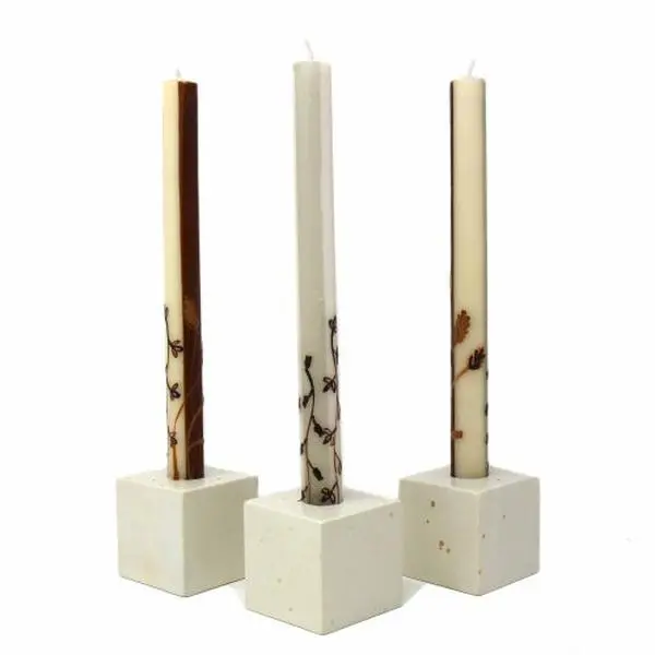 Tall Hand Painted Candles - Three in Box - Kiwanja Design - Nobunto