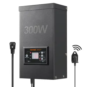 【Summervibes】VEVOR 300W Low Voltage Landscape Transformer with Timer and Photocell Sensor,  , Waterproof Landscape Lighting Transformer, 120V AC to 12V/14V AC for Outdoor, Spotlight, Pathway Light, Pool light, ETL