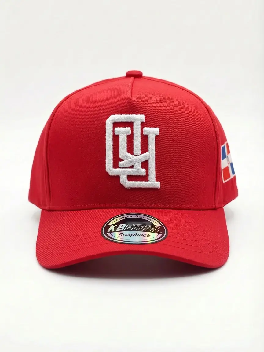 ALL Red DOMINICAN 'Upside Down RD Logo' A-Frame Snapback Hat