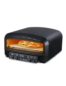 Commercial Chef Indoor Electric Pizza Oven, 1800W Countertop Oven with 0.7 cu. ft. Capacity, Indoor Cooker for Up To 14.6" Pizzas, LED Display, Includes Stone & Shovel, CHPOV14B