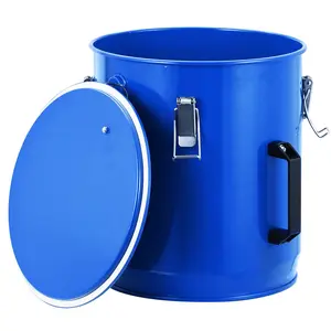 GARVEE Heavy-Duty Fryer Grease Bucket and Oil Disposal Caddy: Steel Fryer Oil Transport Container with Rust-Proof Coating, Secure Lid & Lock Clips, Plus Filter Bag for Efficient Cooking Oil Filtering and Safe Grease Management