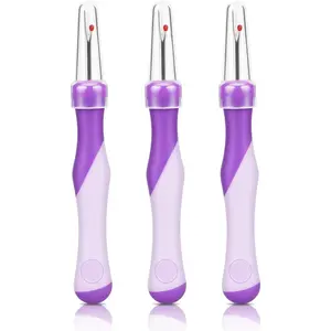 3 pcs purple seam rippers, stitch thread remover tools for hand sewing, knitting, cross stitching, and embroidery