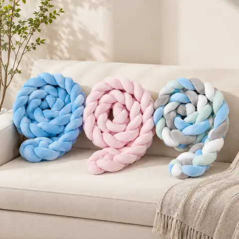 Chunky Braided Knot Pillow - Ultra-Soft Plush Woven Cushion for Sofa, Bed, Cozy Modern Home Decor Accent