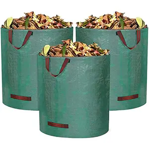 Reusable Garden Leaf Bag, 3 Counts Large Capacity Garden Waste Bag with Handle, Garden Cleaning Bag for Lawn, Yard, Patio, Garden Cleaning Tool