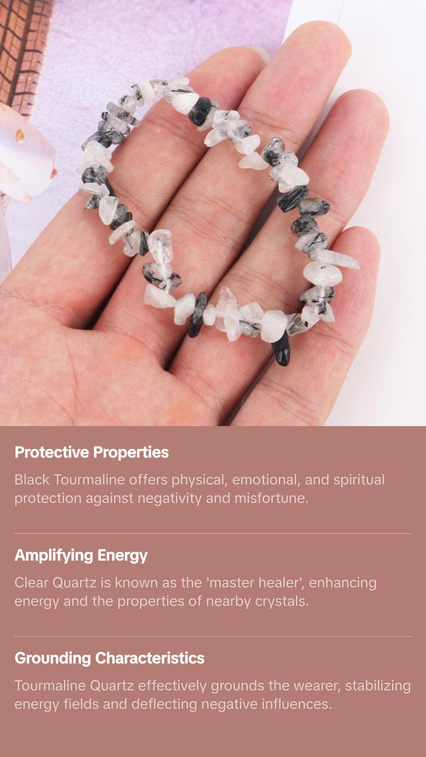 Tourmaline Quartz Crystal Bracelet - Chip