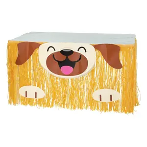 Dog Party Fringe Table Skirt