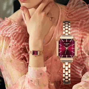 Ladies luxury temperament square watch, ladies fashion square watch, square design, highlight elegance, enhance temperament charm, ladies quartz watch