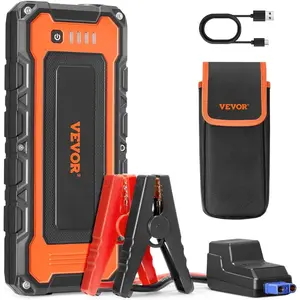 VEVOR Jump Starter, 3000A Peak, Car Battery Starter Power Pack, Portable Battery Booster with Air Compressor Jumper Cables LCD Display LED Light, Lithium Jump Box for up to 10L Gas/8L Diesel Engines