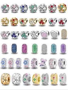 New Original Style Charm Beads Pendant Valentine's Day Birthday Gift Especially Suitable for Lovers Couples Daily Wear Decoration and Heart Pendant Sacred Sweet Love Inspiration DIY Jewelry Perfect Creative Craft Material Heart Design Charm