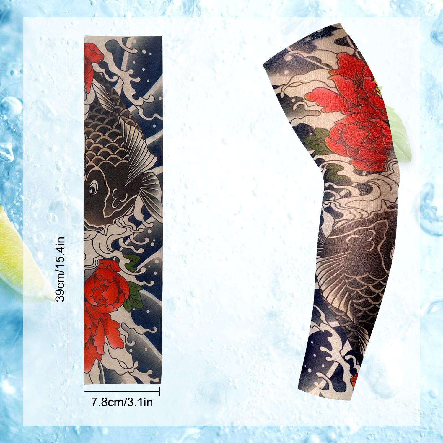 6PCS Cooling Tattoo Arm Sleeves Cover UV Sun Protection Outdoor Sport Men Women