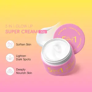 5-In-1 Glow Cream 30g with Hyaluronic Acid, Instant Brightening, Moisture Lock, Improves Dullness, Daytime Protection, Night Repair, 72h Moisture, Glow Skin