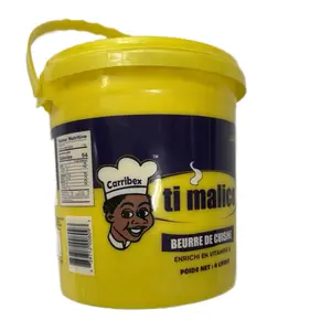 Carribex Beurre de Cuisine Ti Malice - Enriched with Vitamin E - 4 lbs Bucket - Kitchen Butter Product.